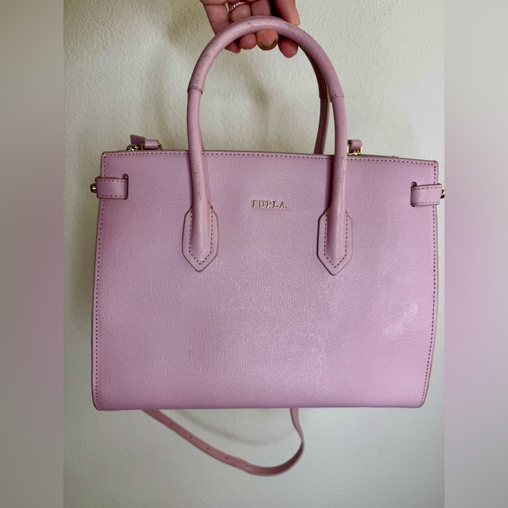 PINK FURLA CROSSBODY HANDBAG